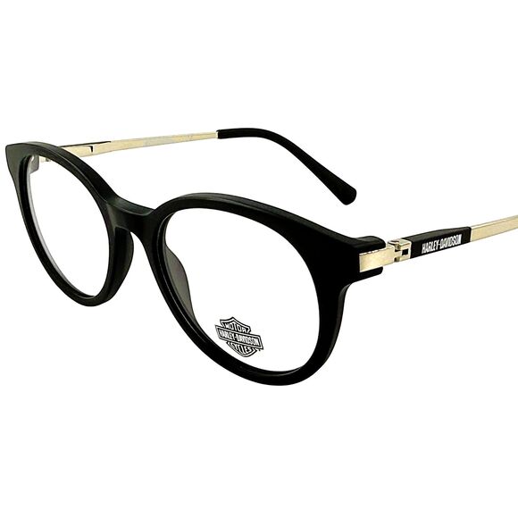 Harley Davidson HD0144T Unisex Plastic Eyeglass Frame 002 Matte Black 49-18 - Picture 2 of 5